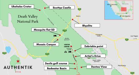 usa map death valley