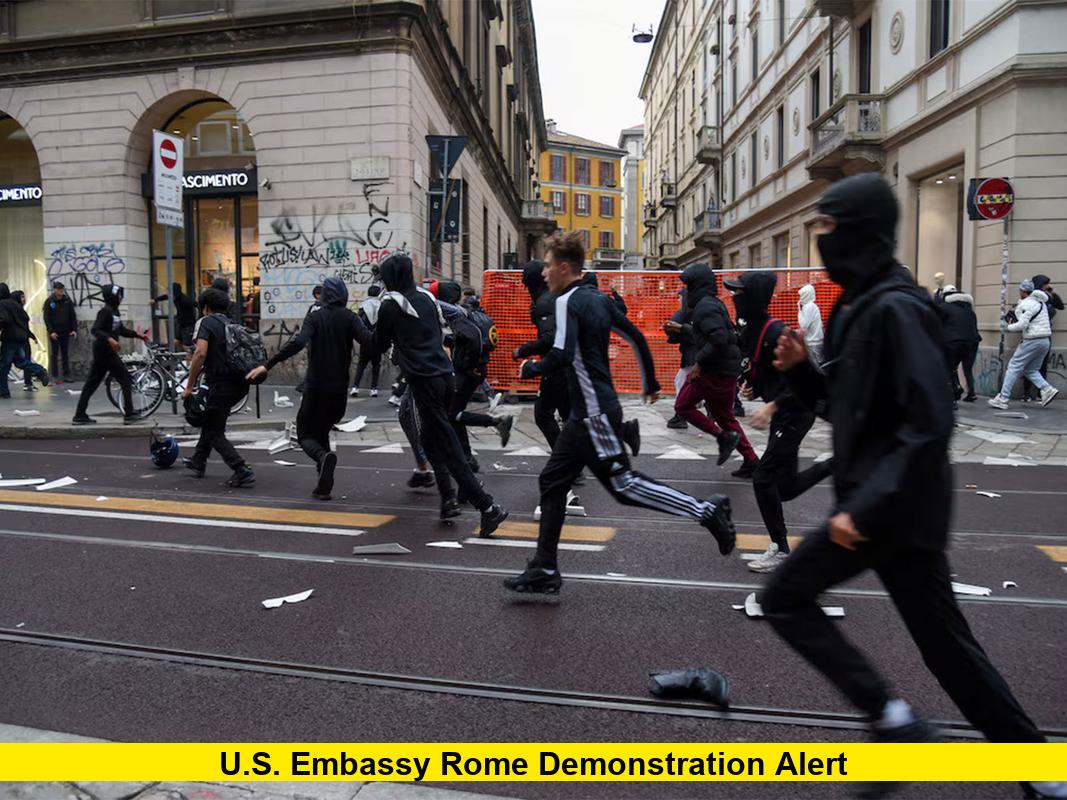 Demonstration Alert: U.S. Embassy Rome, Italy, October 23, 2026